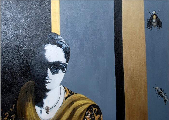Self-Portrait in Gold and Shadow
