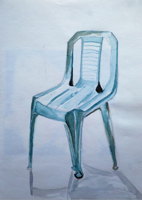 The Plastic Chair, Watercolour on paper