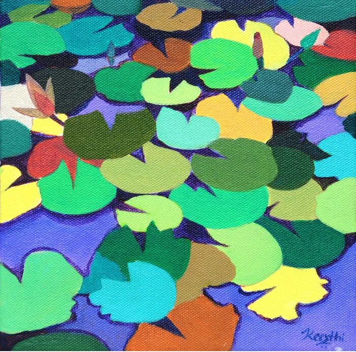 Mosaic on Violet, Oil and acrylic on canvas